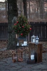 new year's eve christmas tree table setting christmas decor winter snow