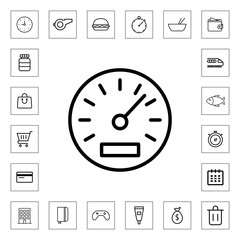 Speedometer outline icon for web and mobile