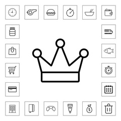 Crown outline icon for web and mobile