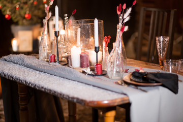 new year's eve christmas tree table setting christmas decor winter snow