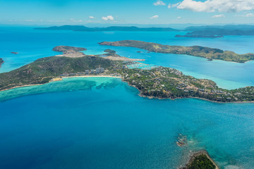 Hamilton Island Aerial View. Whitsunday Islands, Queensland, Australia. The most popular holiday...
