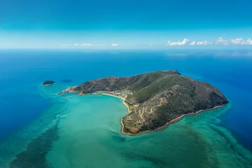 Foto op Aluminium Hayman Island, Aerial View in Queensland, Australia. Private Island Paradise. Whitsundays Scenic Flight. Australian exclusive island with the azure waters, white sand and pristine beach. © photoopus