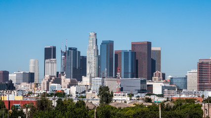 Fototapeta na wymiar A view of Downton Los Angeles from the Eastern side