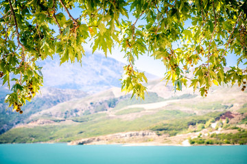 Landscape on Amari dam reservoir, Creece, Crete