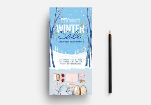 Event Flyer with Winter Scene Illustration