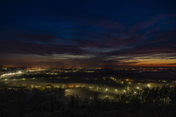 Beautiful sky over the evening city