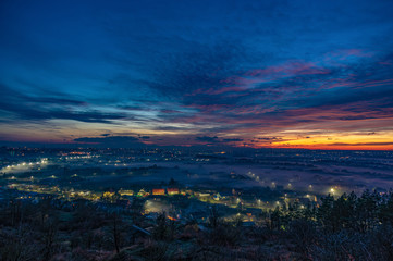 Beautiful sky over the evening city