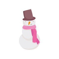merry christmas celebration snowman with hat and scarf decoration
