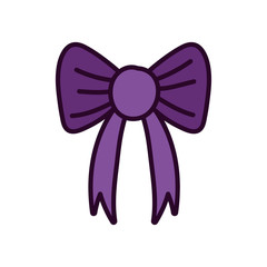 purple gift bow decoration icon