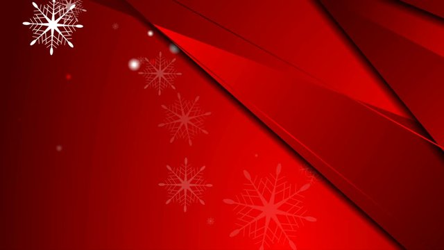 Bright red abstract snowflakes Christmas corporate motion design