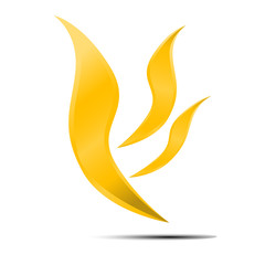 gold metallic logo like leaf 