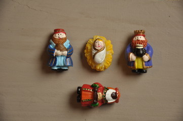 Three Wise Men and Baby Jesus. Christmas.