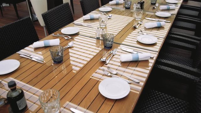 Restaurant in Monaco, sunny day in Monte Carlo, Slowmotion 4K shot