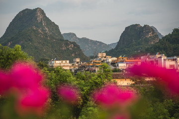 Fototapeta premium Summer landscape of Guilin town