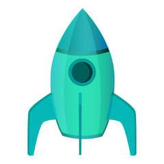 Cute cartoon rocket isolated on a white background. Flat style.