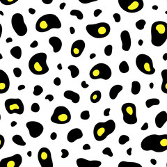 Abstract black and yellow blob shape pattern