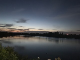 sunset over the lake