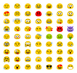Basic Emoticons faces vector collection set