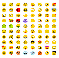 Emoticons faces vector collection set
