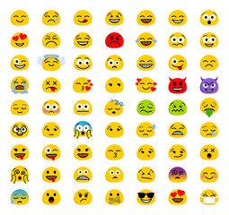 Basic Emoticons faces vector collection set