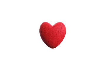 red heart on white isolated background