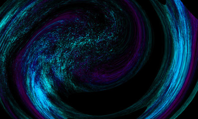 Vivid neon blue abstract liquid paint textured background with decorative spirals and swirls. Dark pattern for modern creative trendy design, marble texture style for illustrations