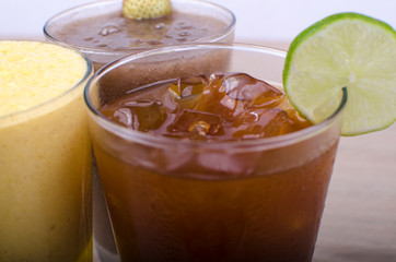 natural tamarind and strawberry juice