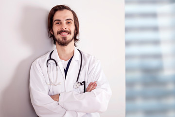 young doctor with stethoscope