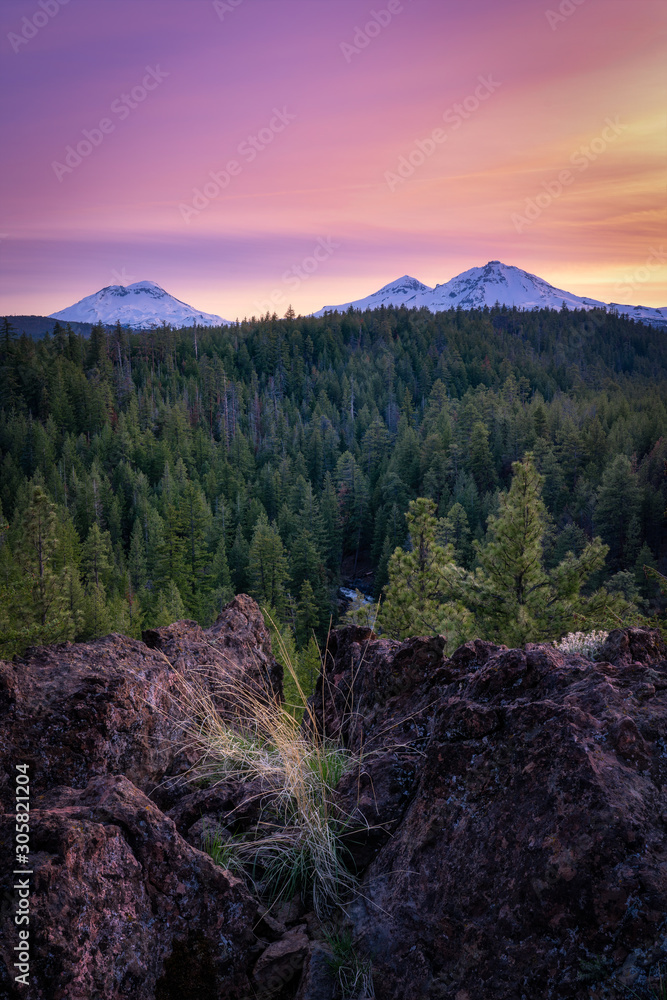 Sticker whychus creek sunset - three sisters wilderness