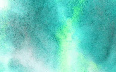 Light blue shades color frame watercolor illustration, creative background, smeared sky template. Aquarelle painted paper textured canvas for vintage design, invitation card