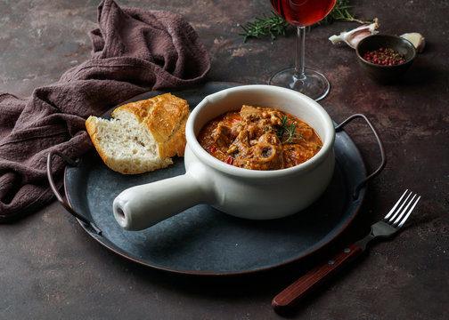 caldereta de cordero navidena machega or spanish lamb stew, tipica foof of astilla a Mancha for Christmas
