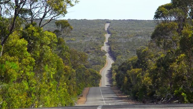 Deserted Australian road on Kangaroo island