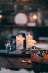 Cosy Candle Setting Waiting for Christmas