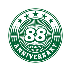 88 years logo. Eighty-eight years anniversary celebration logo design. Vector and illustration.
