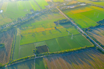 Fototapeta premium Aerial landscape in Nakhon Sawan, Thailand. Khao Nor, Khao Kaew landmarks, famous tourist attractions of Nakhon Sawan Province Thailand