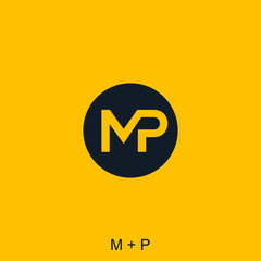 letter M and P with circle concept for icon or logo design ready to use