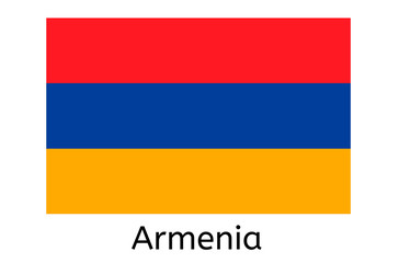Armenian flag icon, Armenia country flag vector illustration