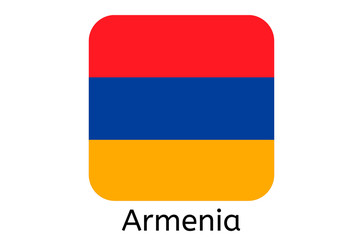 Armenian flag icon, Armenia country flag vector illustration