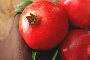 Tasty pomegranate on table, closeup