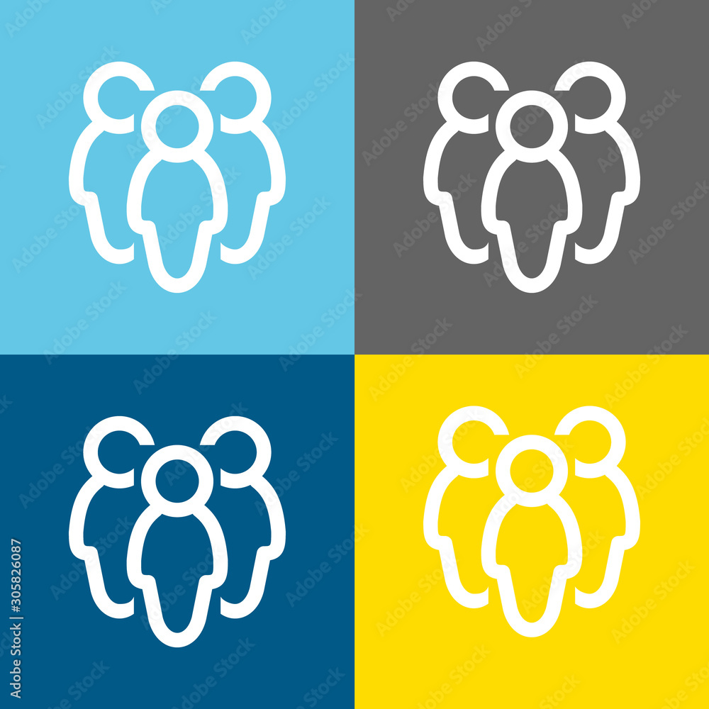 Poster people line icon for web computer eps 10