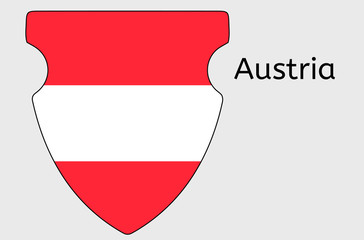 Austrian flag icon, Austria country flag vector illustration
