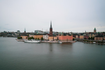 Fototapeta na wymiar Stockholm Riddarholmen from the south side of stochkolm