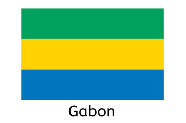 Fototapeta premium Gabon flag icon, Gabon country flag vector illustration
