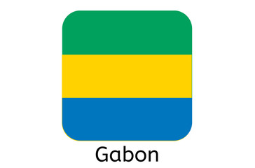 Gabon flag icon, Gabon country flag vector illustration