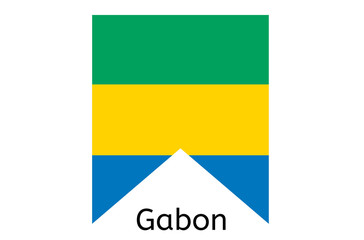 Gabon flag icon, Gabon country flag vector illustration