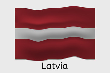 Latvian flag icon, Latvia country flag vector illustration