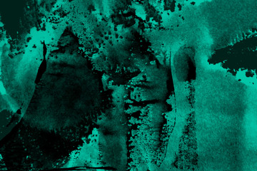 blue green black summer paint background texture with grunge brush strokes	