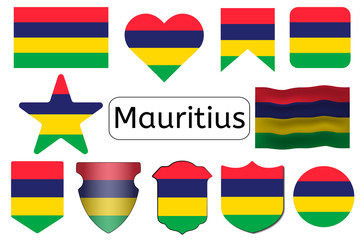 Mauritian flag icon, Mauritius country flag vector illustration