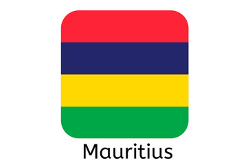 Mauritian flag icon, Mauritius country flag vector illustration