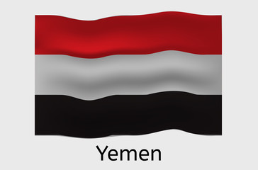 Yemenic flag icon, Yemen country flag vector illustration